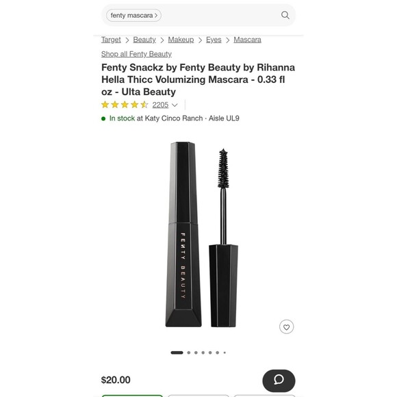 Fenty Beauty Hella Thicc
Volumizing Mascara NEW BIG SIZE - Picture 1 of 4